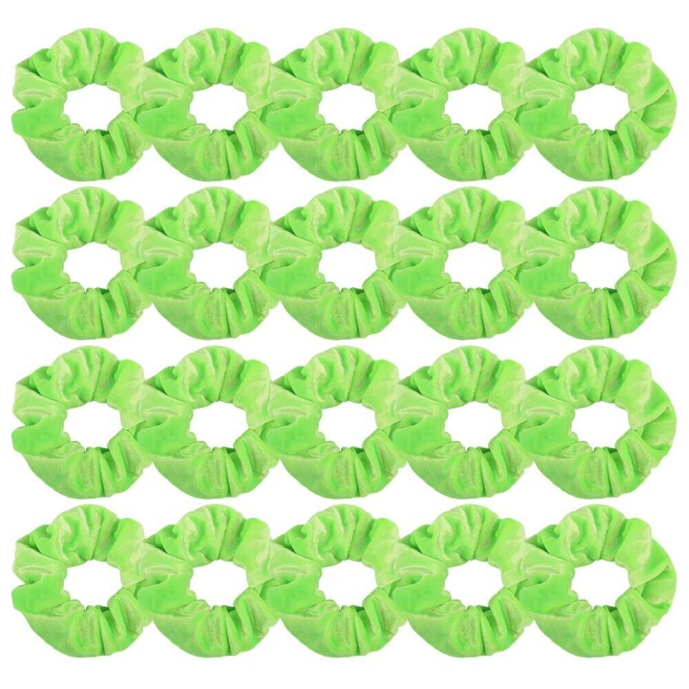20 Pcs Hair Scrunchies Solid Color Soft Scrunchies Hair Ties Green Velvet Scrunc